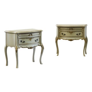 Venetian Style Painted Wood Nightstands, 1960s, Set of 2 For Sale
