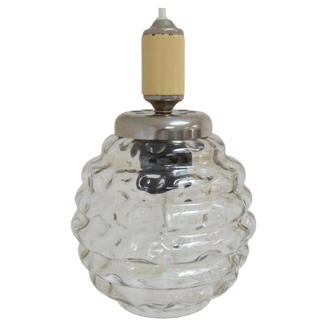 Mid-Century Glass Pendant, 1960s For Sale