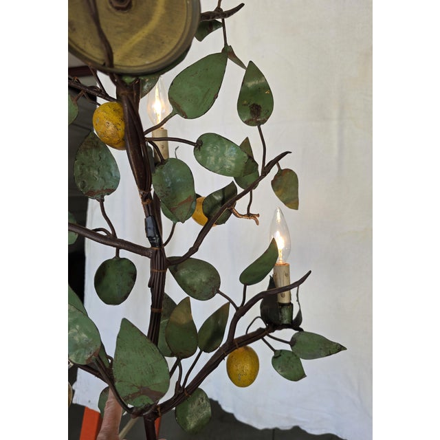 Vintage Italian Tole Citrus Wall Sconce For Sale In Sacramento - Image 6 of 15