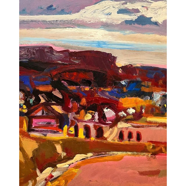 Jean Krille, Landscape 111, Oil on Masonite, 1989 For Sale - Image 4 of 10