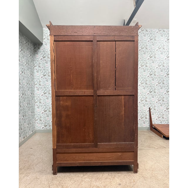 Wood Antique Country Wardrobe in Wood, 1890s For Sale - Image 7 of 16