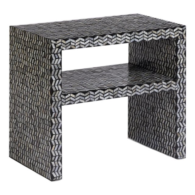 Black Derry Black Mother of Pearl Nightstand For Sale - Image 8 of 8