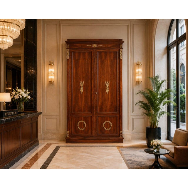 Wood Antique Mahogany Wardrobe, France, 1810s For Sale - Image 7 of 8