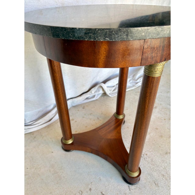 Wood Early 20th Century French Walnut Empire Style Side Table For Sale - Image 7 of 12