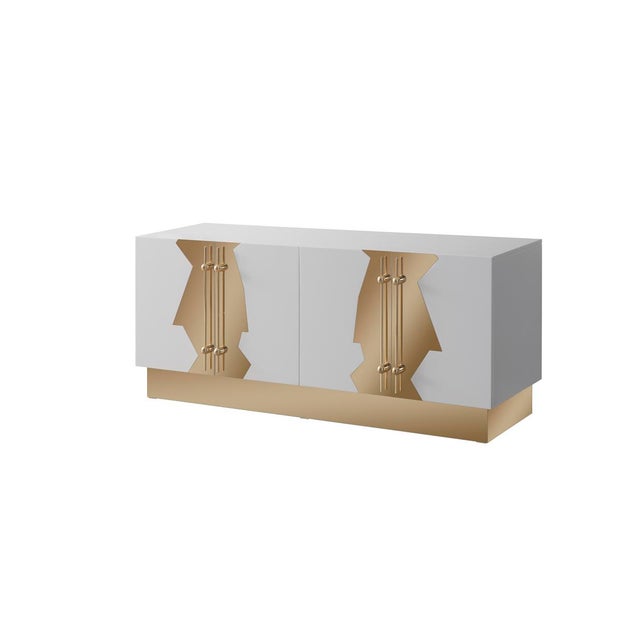 Callista Sideboard, White & Gold For Sale - Image 9 of 9