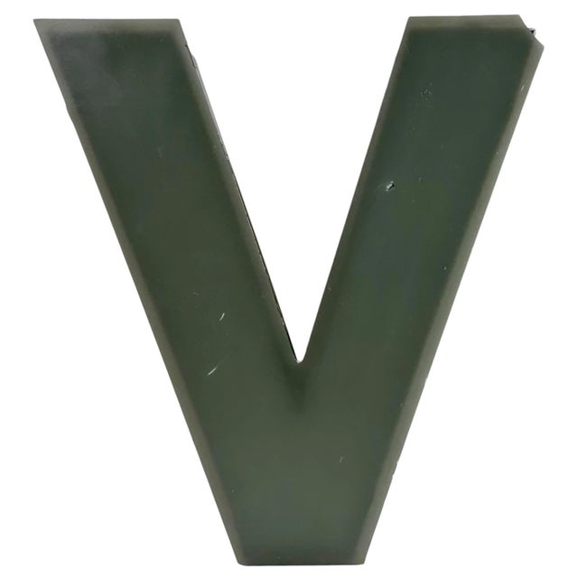 Vintage Grey Illuminated Letter V, 1970s For Sale - Image 11 of 11
