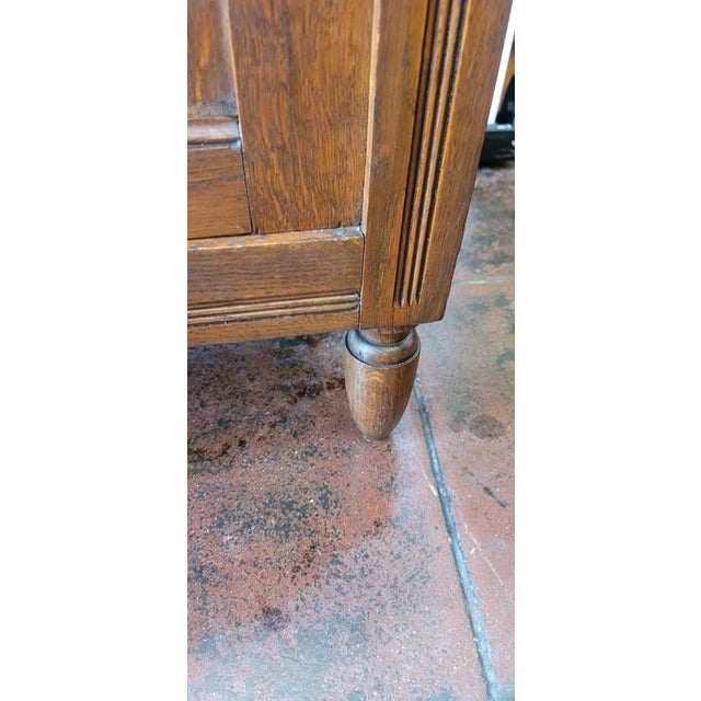 1920s Oak French Louis XVI Commode Dry Sink Wash Stand Cocktail Dry Bar For Sale - Image 4 of 14