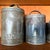 Set of 3, Rare Antique Pennsylvania Primitive Canisters | Hand Punched Tinware For Sale - Image 10 of 12