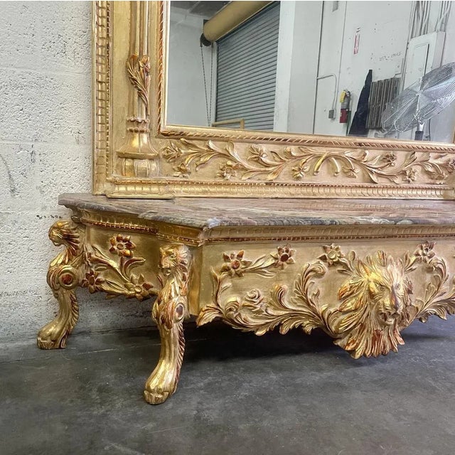 Vintage French Lion Head Rococo Style Mirror Chairish