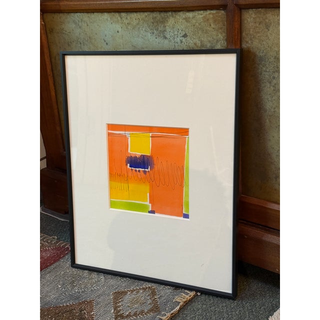 Design Plus Gallery presents an Original Acrylic Painting "Orange Color Form" by Isabel Wyatt. The artwork is an...