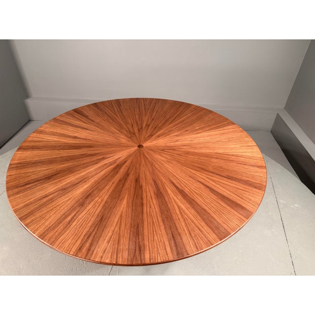 Wood 1960s Aaron Saxton Radial Walnut Table Top for 6–8 Seater Dining Table For Sale - Image 7 of 10