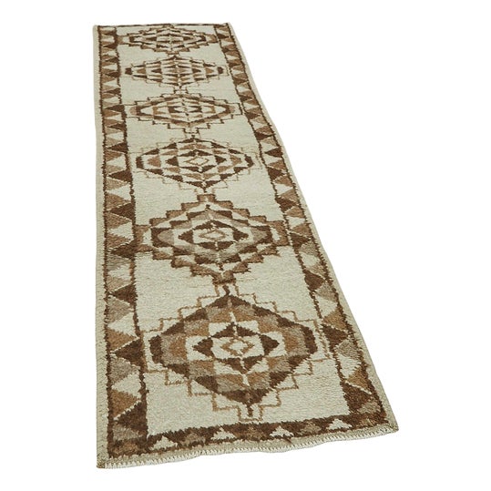 Beige Bohemian Runner Rug For Sale