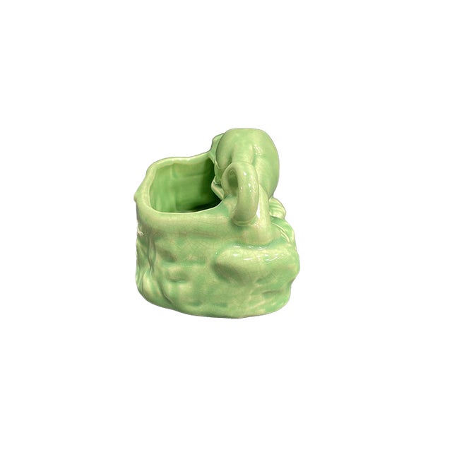 Haeger Vintage Green Glazed Panther Planter—attributed to Haeger Pottery, Mid-Century Modern With Art Deco Influence For Sale - Image 4 of 9