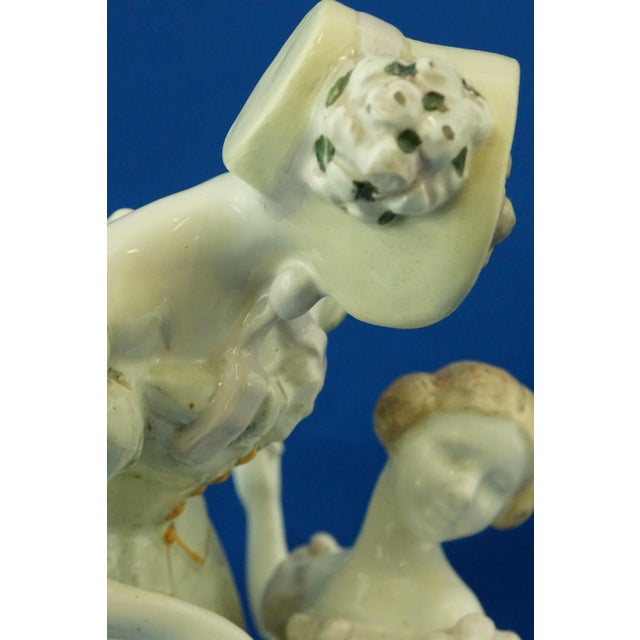 19th Century Art Nouveau Ceramic Sculpture of Dancing Girl & Mother by F. Gruber for Goldscheider, Austria For Sale - Image 13 of 18