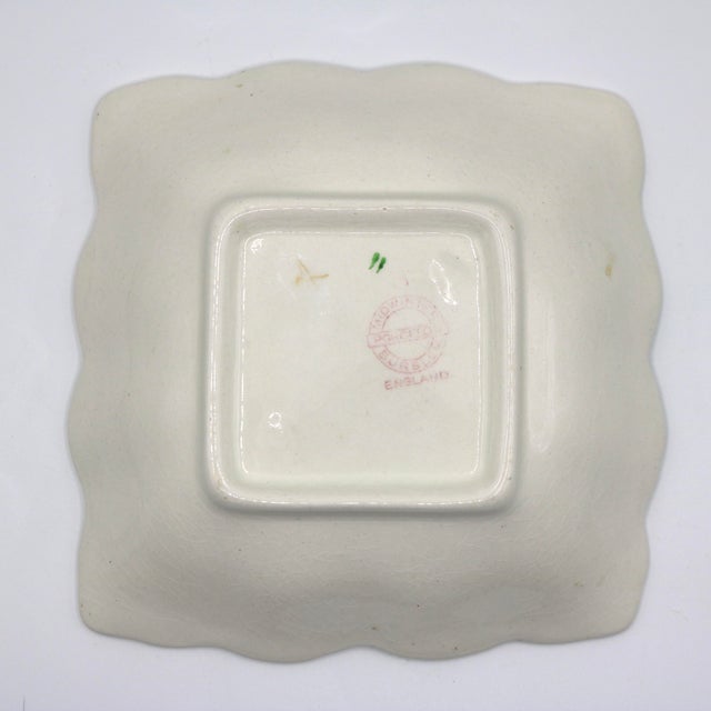 Ceramic 1930s Art Deco Royal Winton "Summertime" Cintz Ascot Shape Sweet Meat Dish-Green Trim For Sale - Image 7 of 9