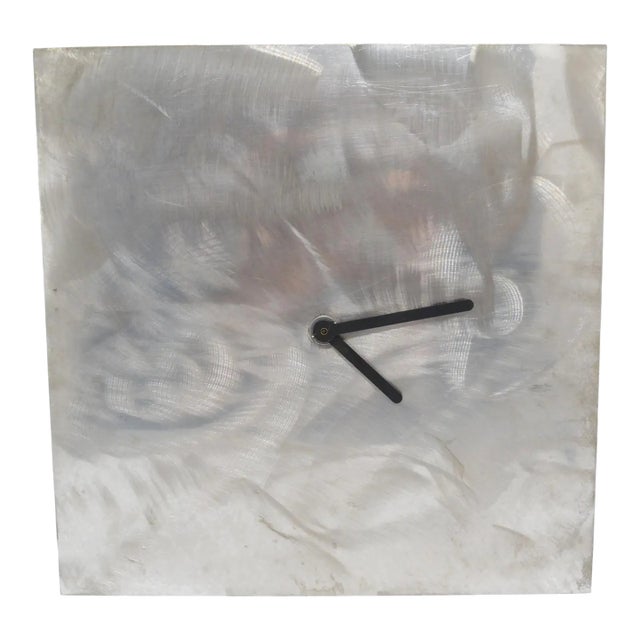 1980's Vintage Minimalist Bauhaus Stainless Steel German Wall Clock For Sale