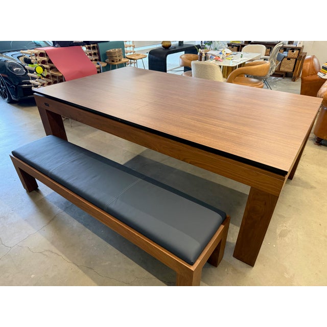Brown Luxury 3 in 1 Combination Pool Table, Table Tennis Table, Dining / Party Table + Matching Wall Unit and Benches. Premium Solid Walnut Wood. For Sale - Image 8 of 18