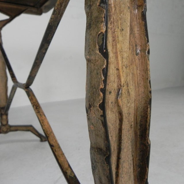 Art Deco Bistro Table with Oak Top on Cast Iron Table, 1930s For Sale - Image 15 of 18