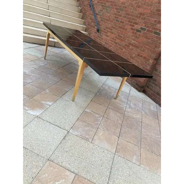 Parzinger Mid-Century Modern Laquered Mahogany & Maple Dining Table For Sale - Image 12 of 12