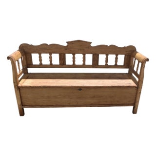 Pine and Oak Storage Bench or Settle For Sale