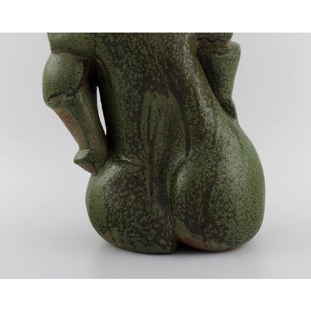 1980s French Organically Shaped Vase in Glazed Stoneware, 1980s For Sale - Image 5 of 9