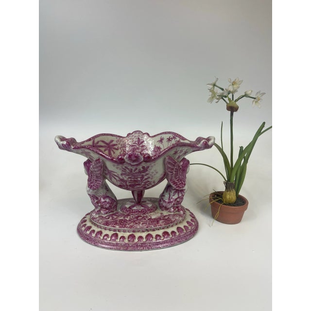 20th Century Hand Painted Chinoiserie Style Bowl For Sale In San Francisco - Image 6 of 8