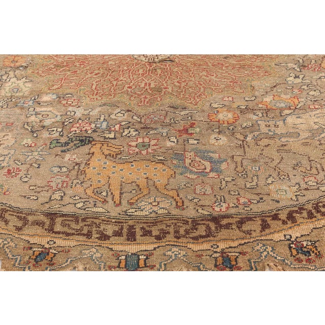 Doris Leslie Blau 1880s Antique Turkish Round Silk & Metal Thread Rug For Sale In New York - Image 6 of 8