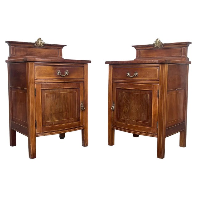 Pair of French Louis XV Style Satinwood One Door Nightstand Bedside Cabinet For Sale - Image 12 of 12