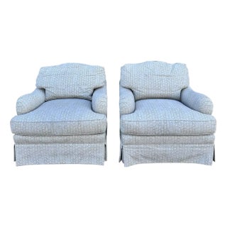 Dapha Bridgewater Chairs With Barbara Barry Fabric - Set of 2 For Sale