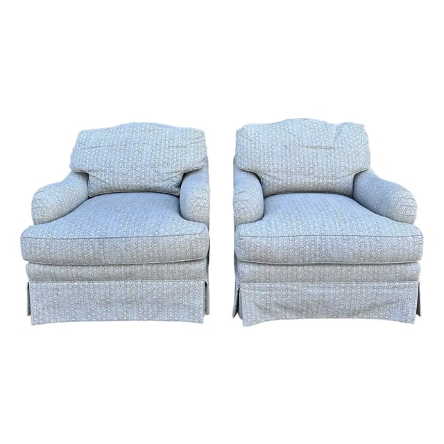 Dapha Bridgewater Chairs With Barbara Barry Fabric - Set of 2 For Sale