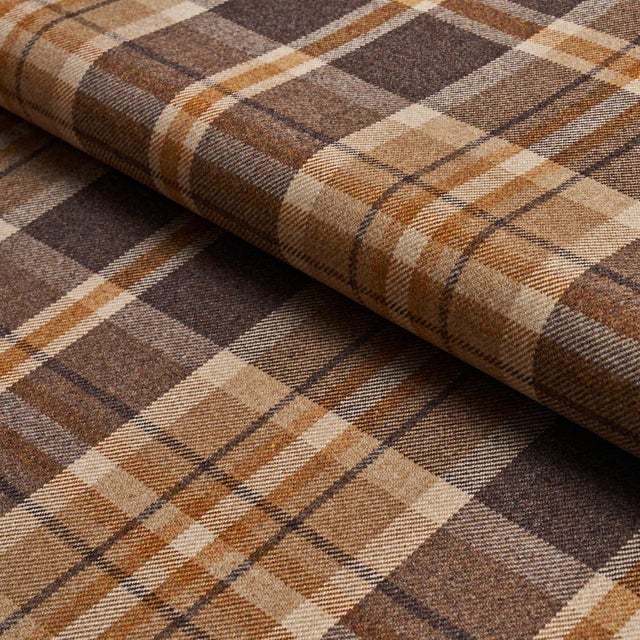Schumacher Sample - Schumacher Harris Merino Plaid Fabric In Spice For Sale - Image 4 of 6