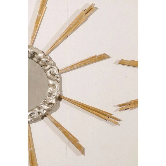 Mid-19th Century Vintage Italian Gilded Sunburst Mirror For Sale - Image 10 of 11