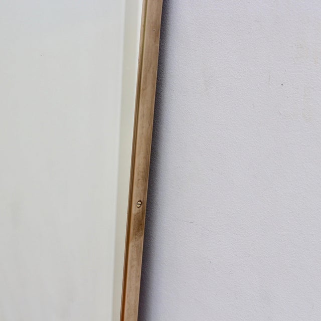 Large Vintage Italian Wall Mirror with Brass Frame in the style of Gio Ponti, 1950s For Sale - Image 11 of 15