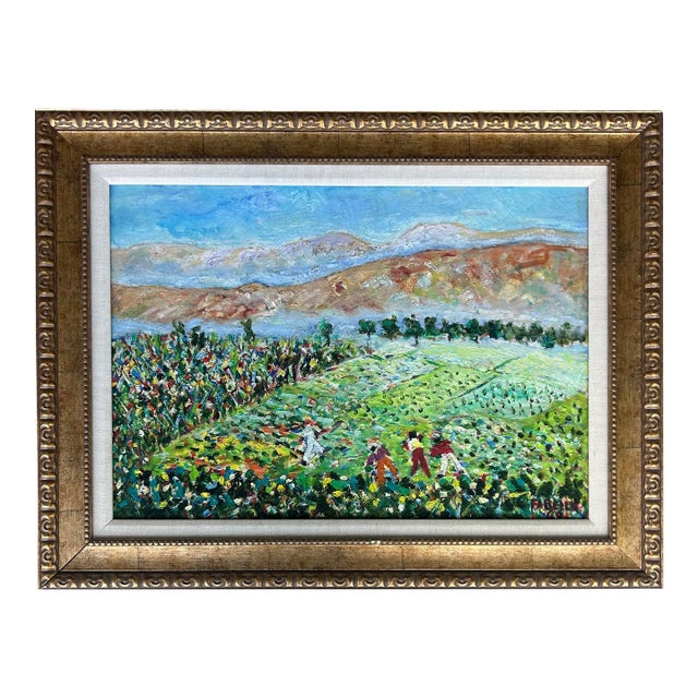 Oil on Canvas Impressionist Landscape Painting Signed Fabello, Dated 1960 For Sale