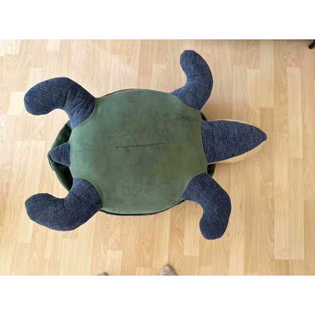 Large Leather Pouf in the Shape of a Turtle, 1975 For Sale - Image 11 of 18