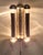 Elegant mid-century pair of brass wall lamps each with 4 lights, Italy 1960s. Up to 250V (Europe/UK Standard).The wiring...