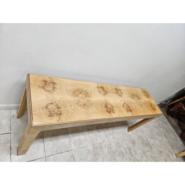 1980s 1980s Henredon Scene Two Console Sofa Table Server Burlwood Art Deco For Sale - Image 5 of 12