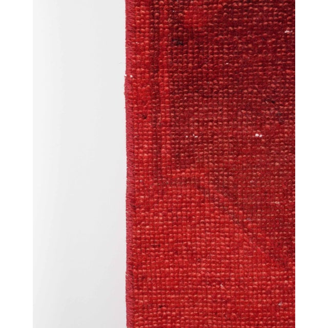 1970s Vintage Turkish Handmade Wool Cotton Red Runner Rug For Sale - Image 11 of 11