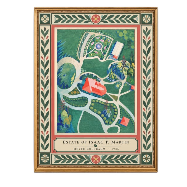Atelier Aria Lumae the Grand Estate Cartography Set of 4 Faux Antique Gold Frame Fine Art Hge Gallery Board Prints Wall Space 26 X 34 For Sale - Image 11 of 14
