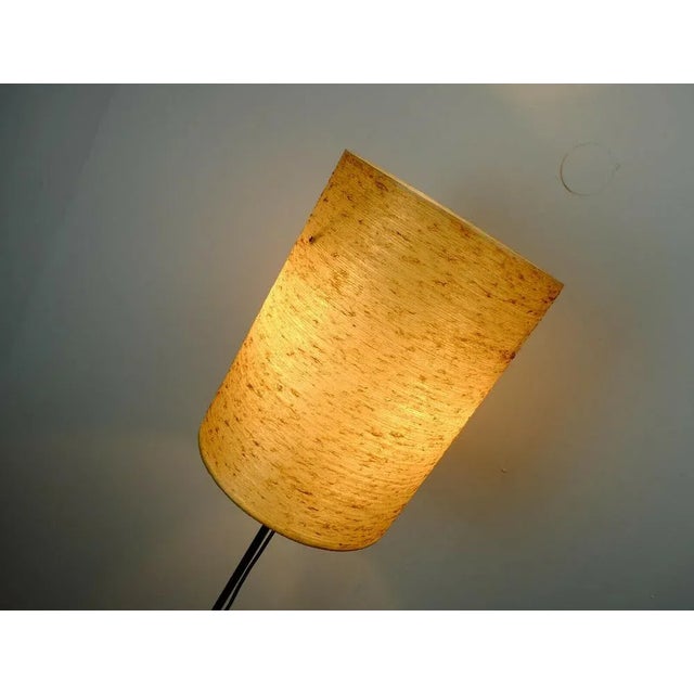 Beige Mid-Century Height Adjustable Floor Lamp with Fiberglass Shade, Chrome Plating & Black Metal, 1960s For Sale - Image 8 of 10