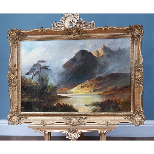 Francis E Jamieson, Scottish Highlands with Mountains, Oil Painting, Framed For Sale - Image 3 of 13