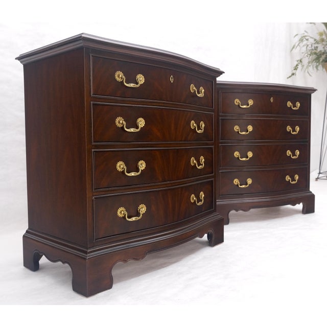 Pair Banded Top 4 Drawers 31" High Small Chests End Tables Night Stands MINT For Sale - Image 14 of 16