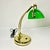 1970s Vintage Art Deco Arts & Crafts Emeraldite Bottle Green Glass Shade Brass Bankers Desk Lamp For Sale - Image 6 of 16