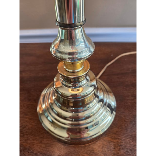Vintage Brass Bouillotte Horn 3-Arm Lamp For Sale - Image 11 of 13
