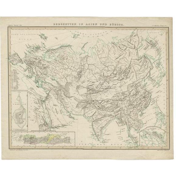 Mid 19th Century Antique Map of the Mountain Ranges of Asia and Europe by Berghaus, 1849 For Sale - Image 5 of 5