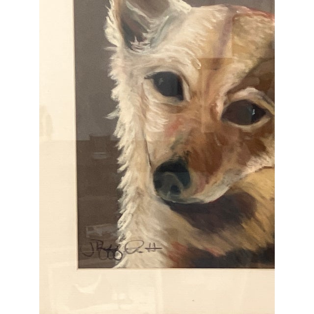 1960s Vintage Pastel Dog Portrait by J. Buff Pratt, Mid-Century Framed Animal Art For Sale - Image 5 of 8