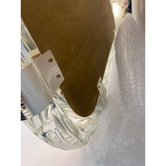 Metal Italian "Torciglione" Murano Style Glass Wall Mirror by SimoEng For Sale - Image 7 of 11