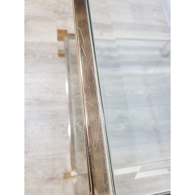 Gold Hollywood Regency Tables in Glass by P. Vandel, Paris, 1970s, Set of 2 For Sale - Image 8 of 18