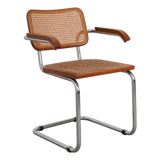 Bauhaus Armchair in tubular Steel, Wood and Rattan, 1920 For Sale