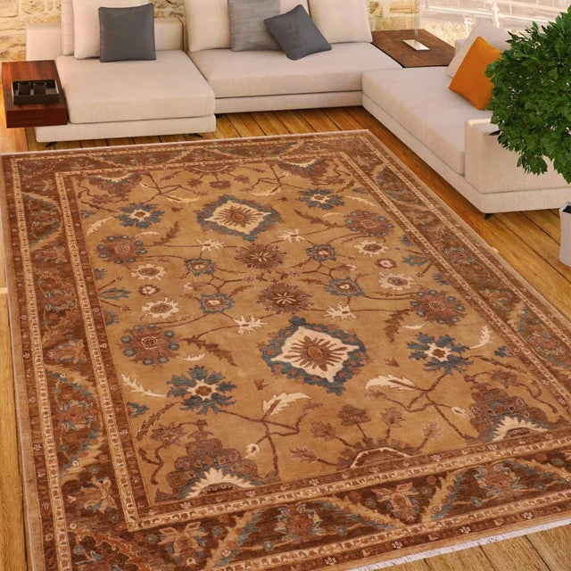 This magnificent Persian-influenced Turkish hand-knotted rug is made by skilled artisans who creates the most exceptional...